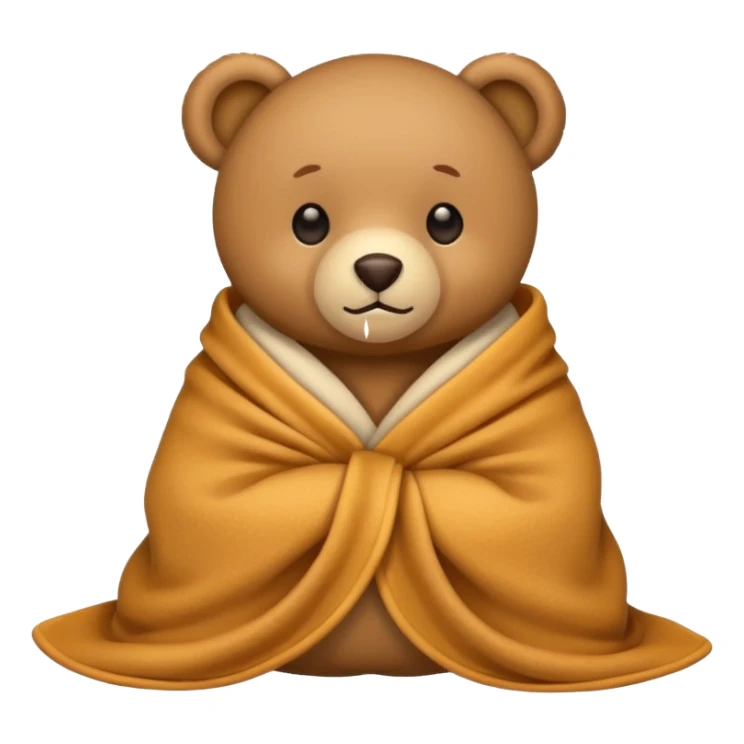 Teddy bear wrapped in a blanket  sticker