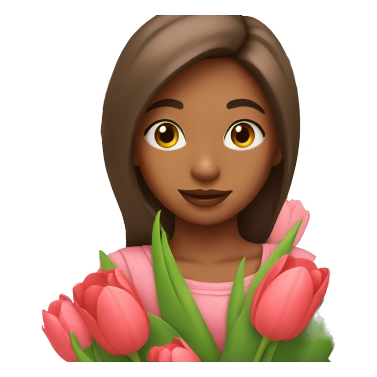 Girl with tulips sticker