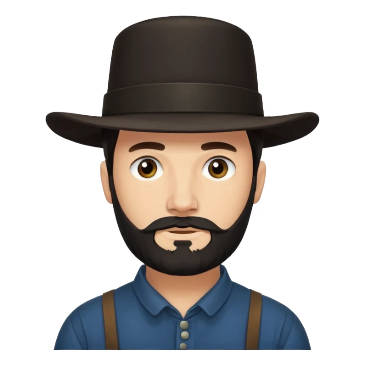 Amish man with chinstrap sticker