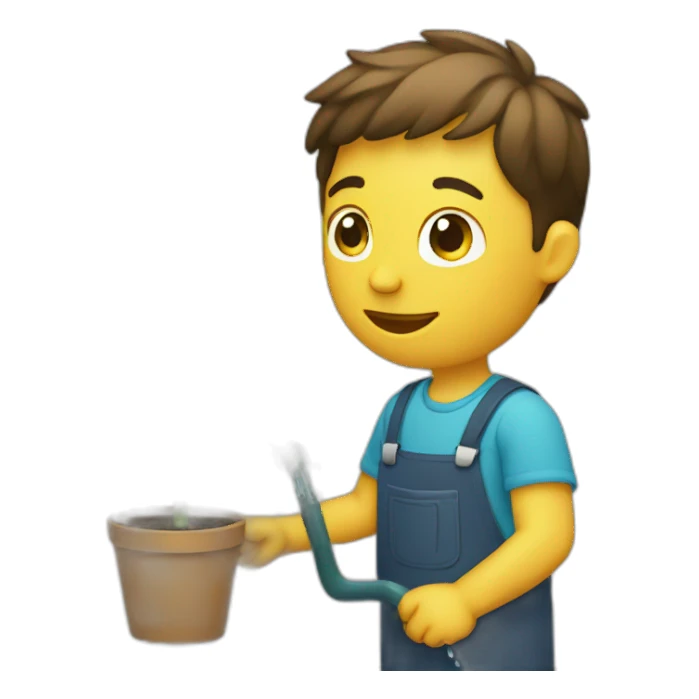 a person watering a plant sticker