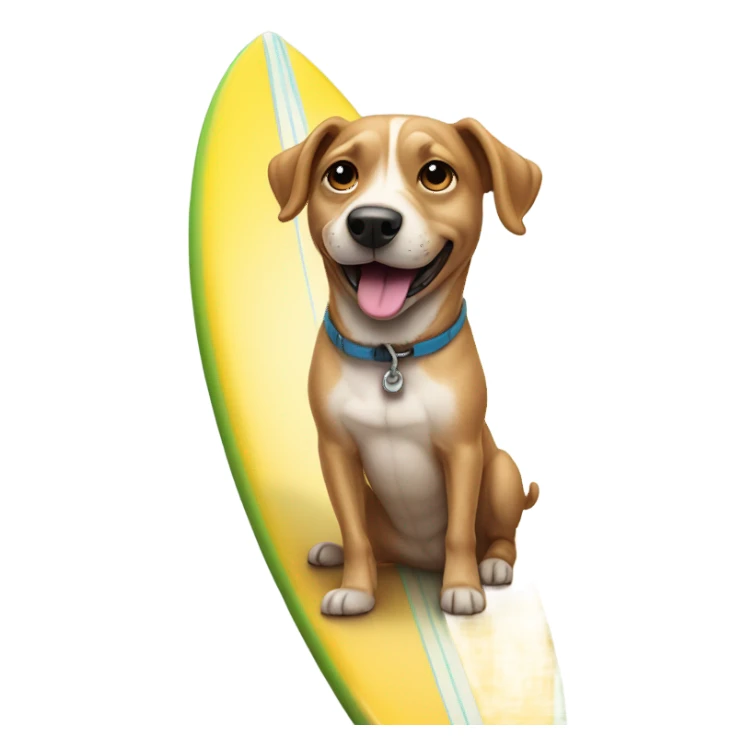 Dog on a surfboard sticker