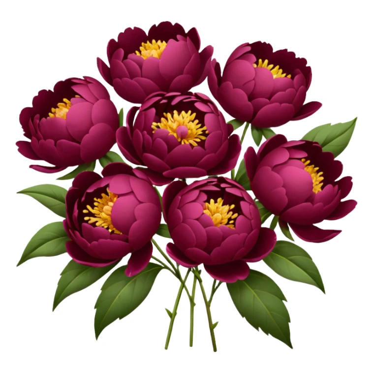 Close Burgundy peonies bouquet  sticker