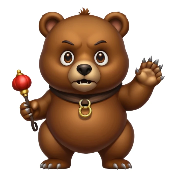 Evil bear with bell on its butt sticker