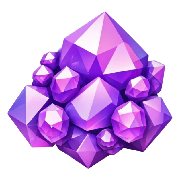 Purple vaporwave gem cluster sticker