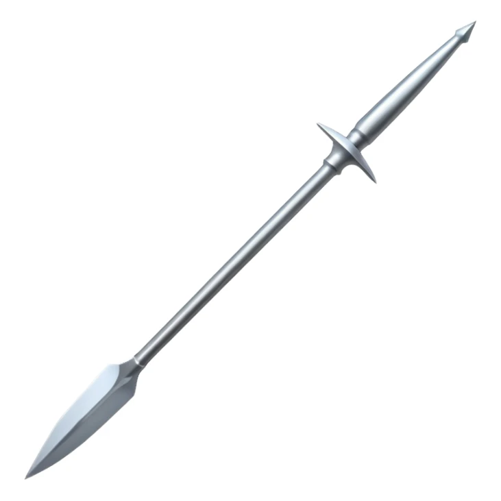long steel spear with a sharp tip sticker