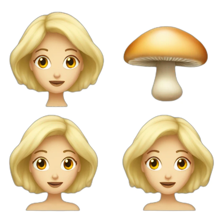 Blond woman mushroom sticker