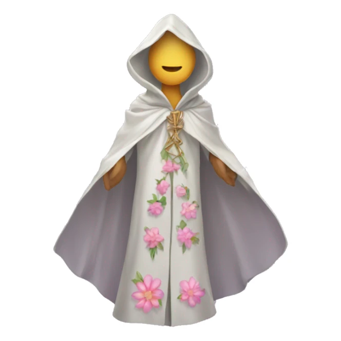 empty crystal magical robes covered with flowers sticker