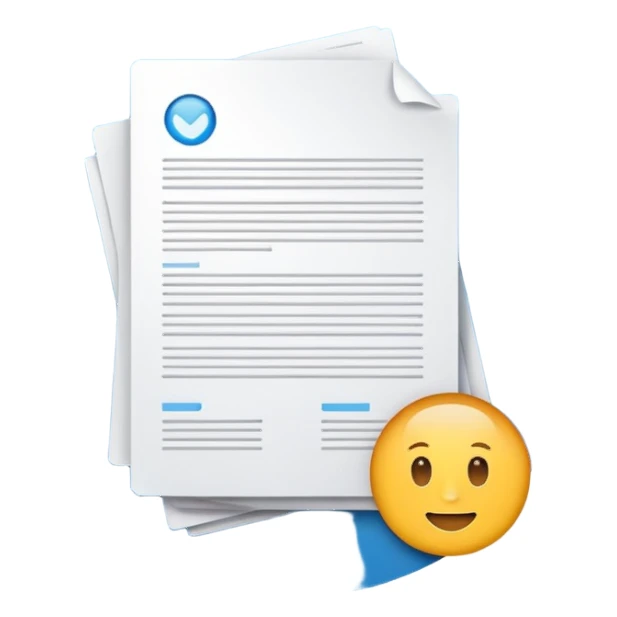 realistic documents with title page white color sticker