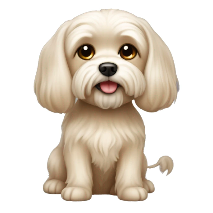 a very light brown Maltese dog sticker