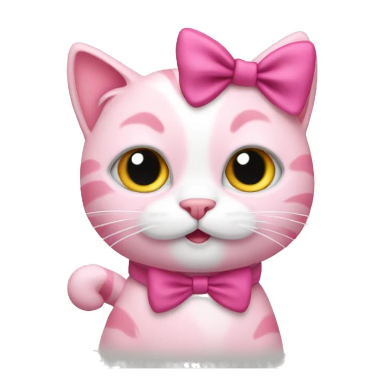 Pink cat whit bow  sticker