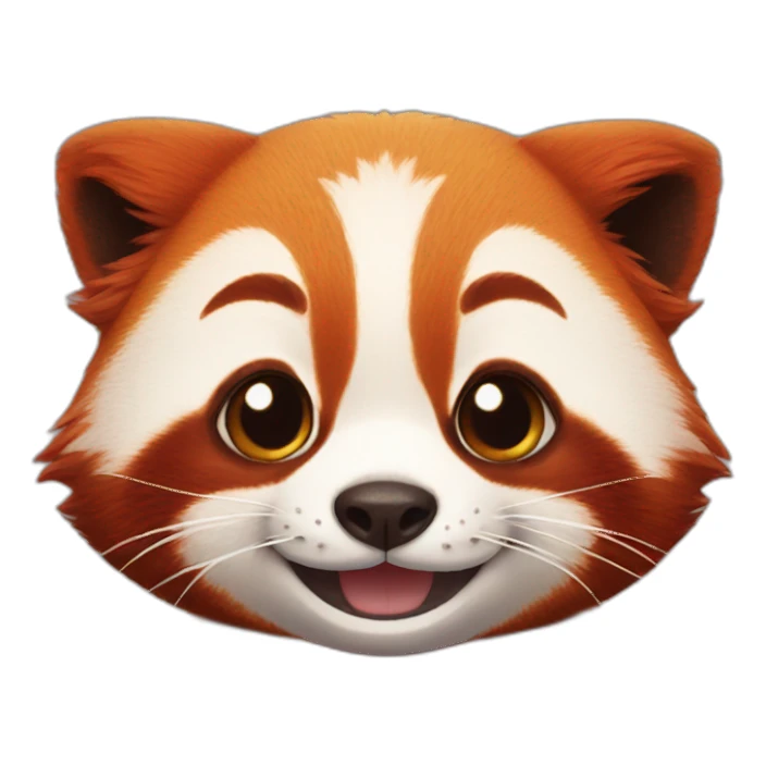 Red panda face happy tears sticker