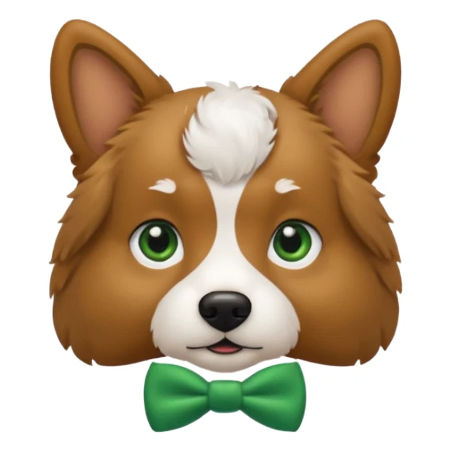dog with a green bow tie sticker