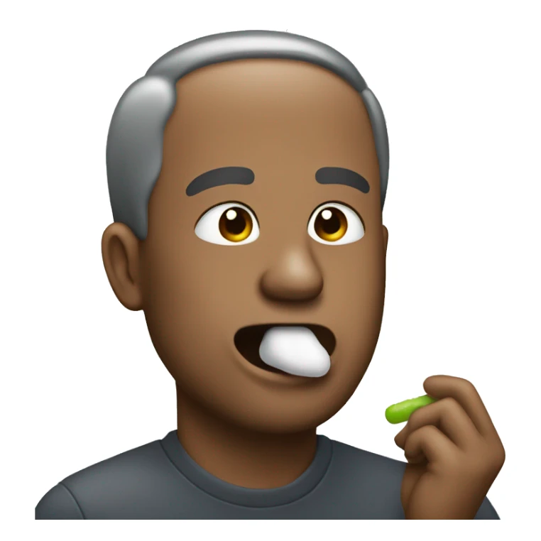 a man chewing gum sticker