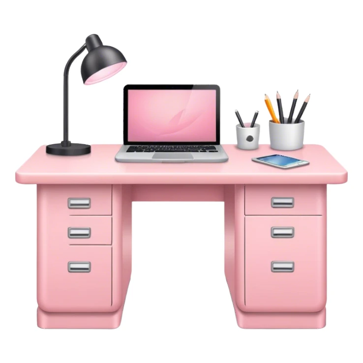 Light pink work desk sticker