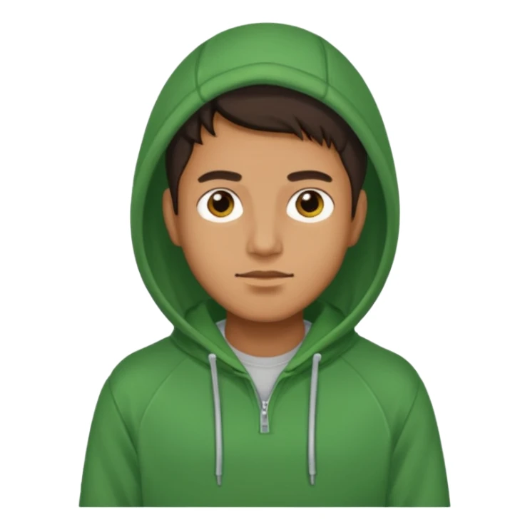 Man — green hoodie sticker