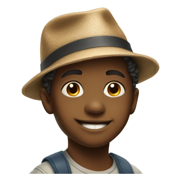smiling boy in hat portrait sticker