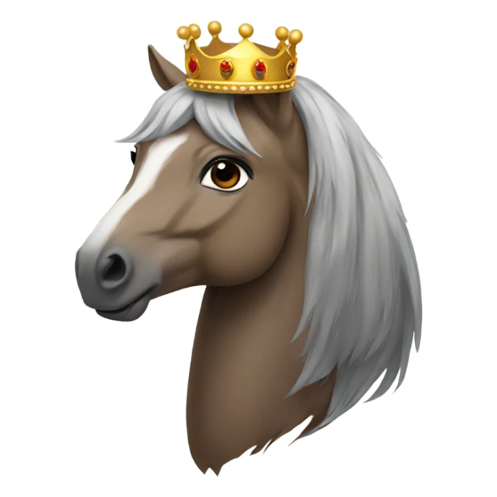 Horse with a crown on sticker