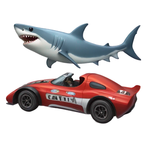 shark with race car sticker