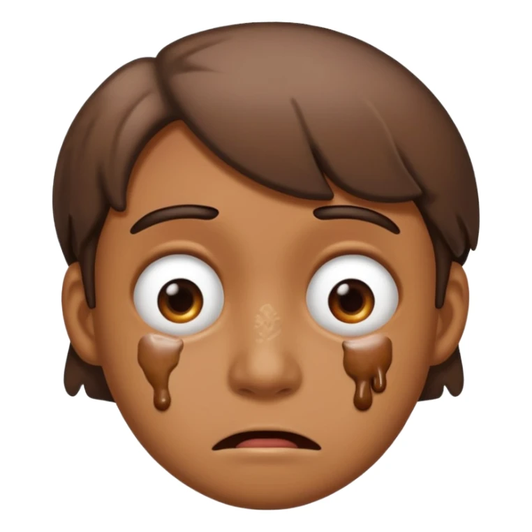 Awkward face with poop  sticker