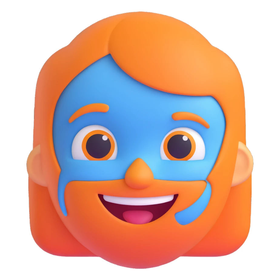blue avatar emoji smiling sticker