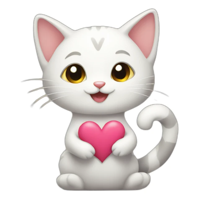 Thankful cat making a heart with its paws sticker