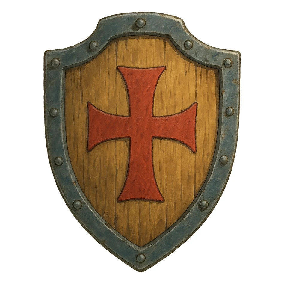 a shield, ghibli style sticker