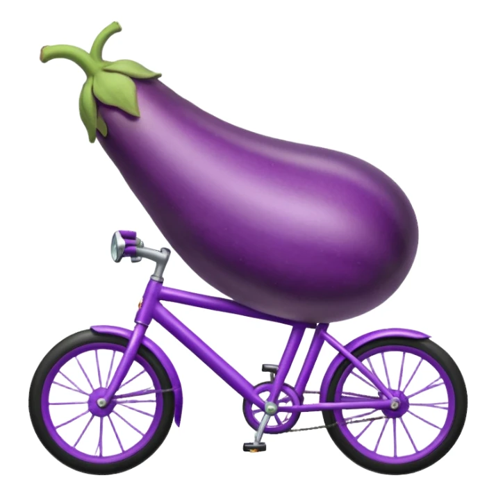 A eggplant riding a bike sticker