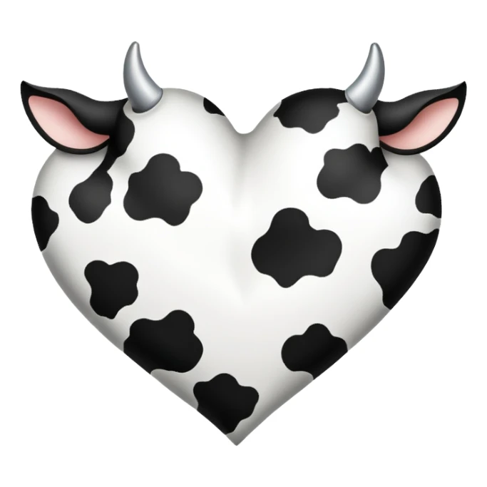 Cow print heart  sticker