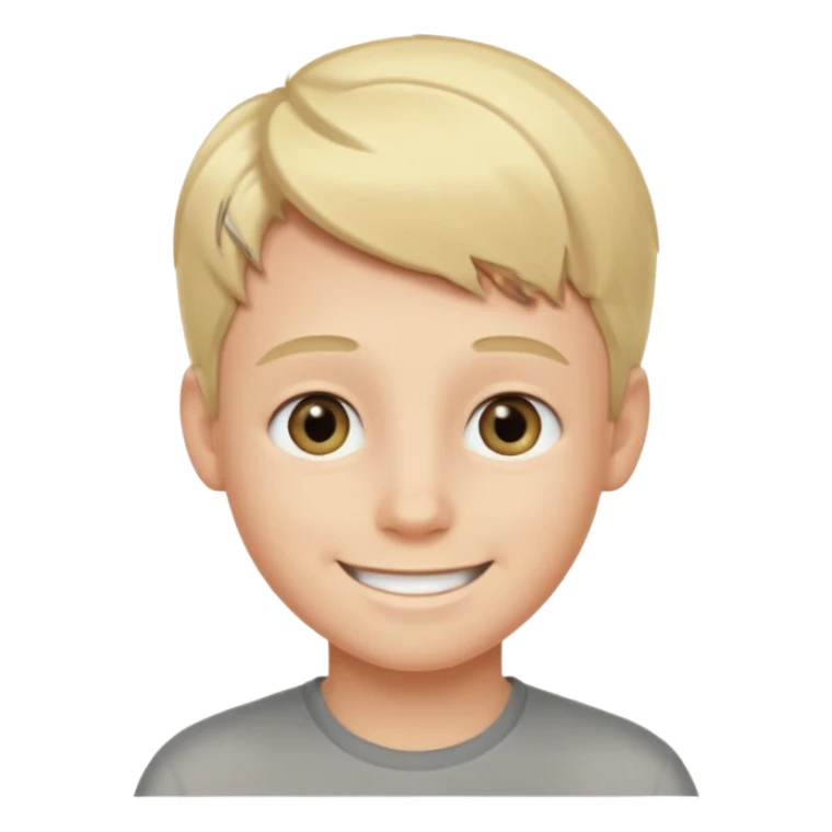 blond boy with grey eyes smiling sticker