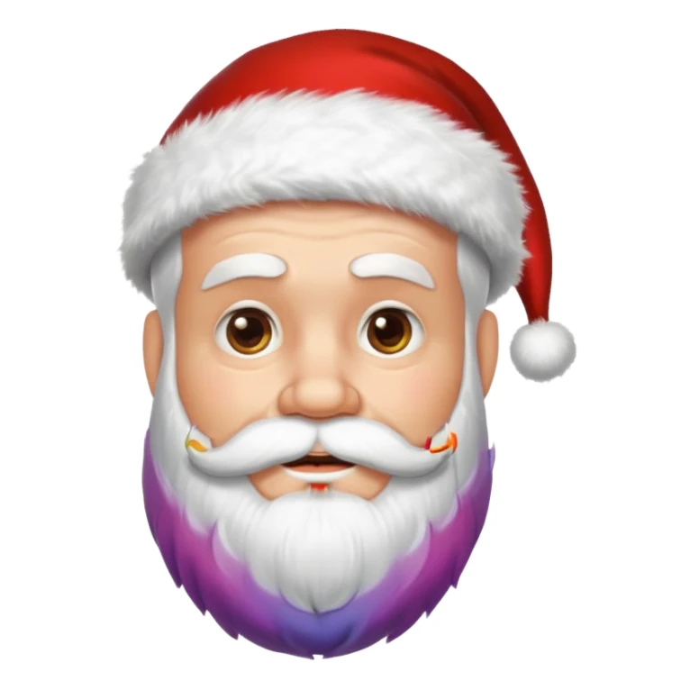 Un père noël avec une barbe multicolore sticker