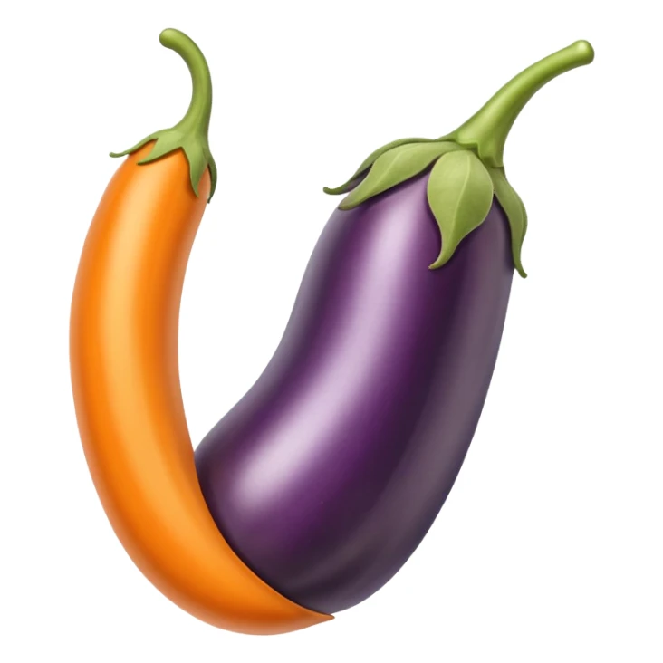long orange eggplant sticker