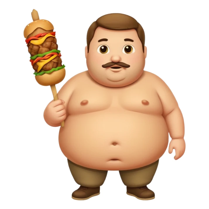 Fat man with kebab sticker