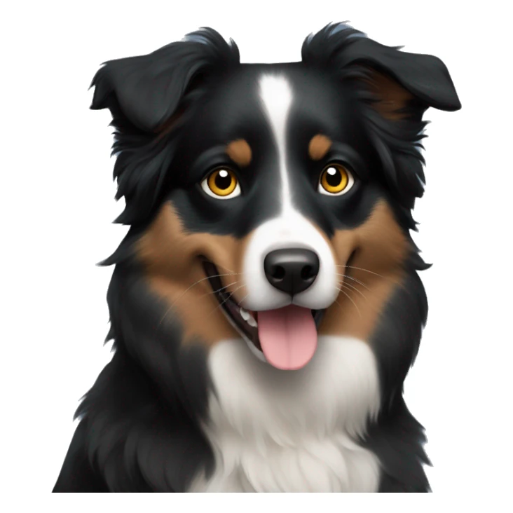 Moon Small black australian shepherd dog sticker