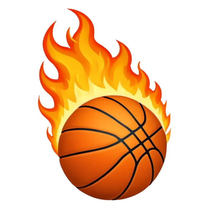 basketball on fire sticker