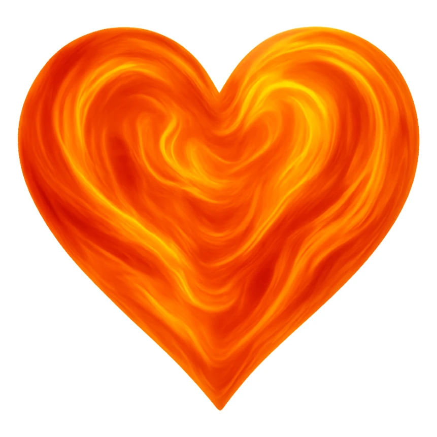 heart with a swirling citrine orange effect sticker