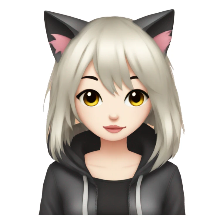 Cute Edgy Anime Emo CatLady sticker