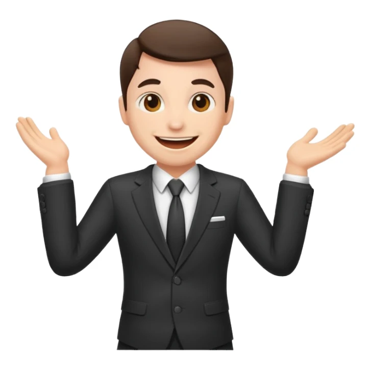 excited office boss sticker