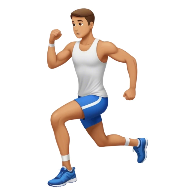 man high-knees exercise sticker