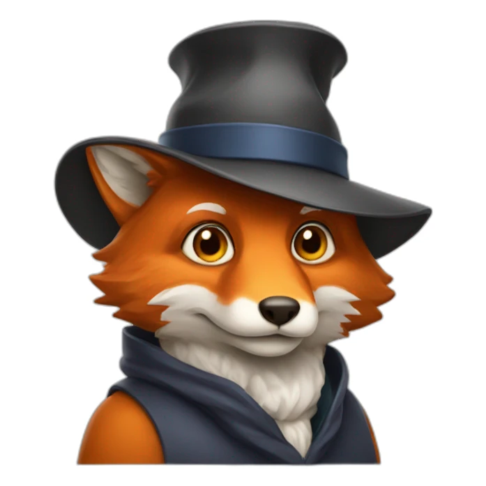 Professor Fox with academic hat sticker