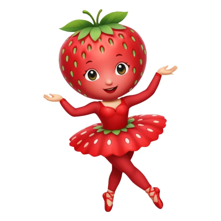 Strawberry fruit dancing ballet sticker