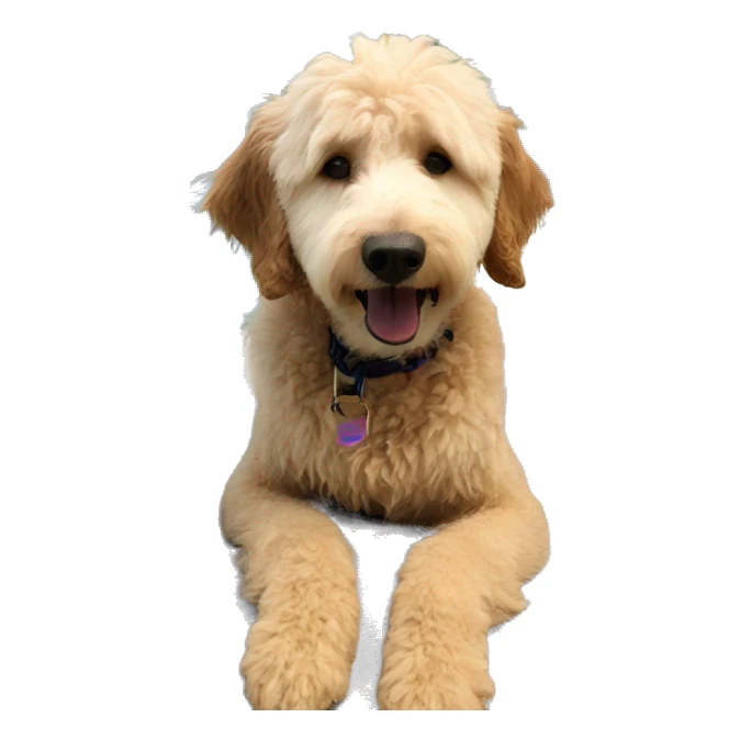 Golden doodle enjoying pool day sticker