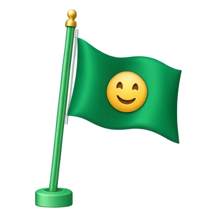 Green pole flag sticker