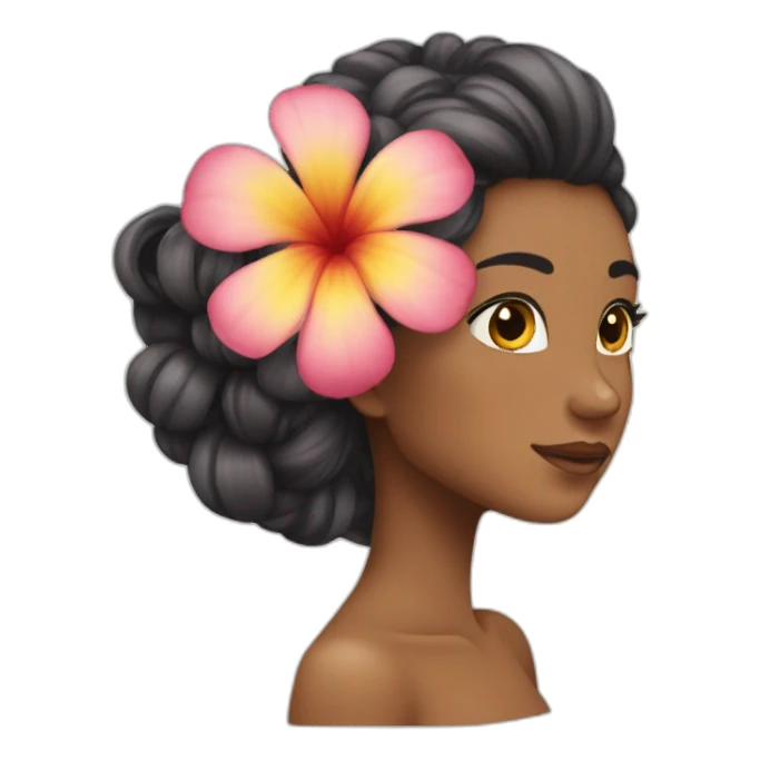 tahitian flower hair sticker