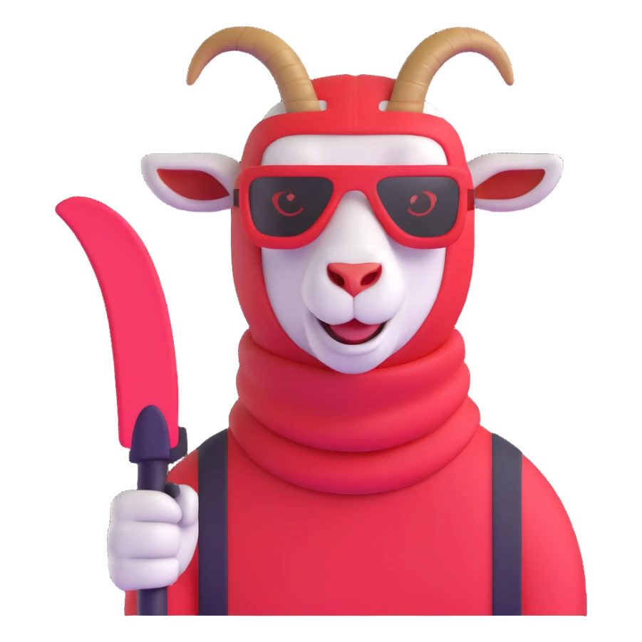 goat with a red ski mask sticker
