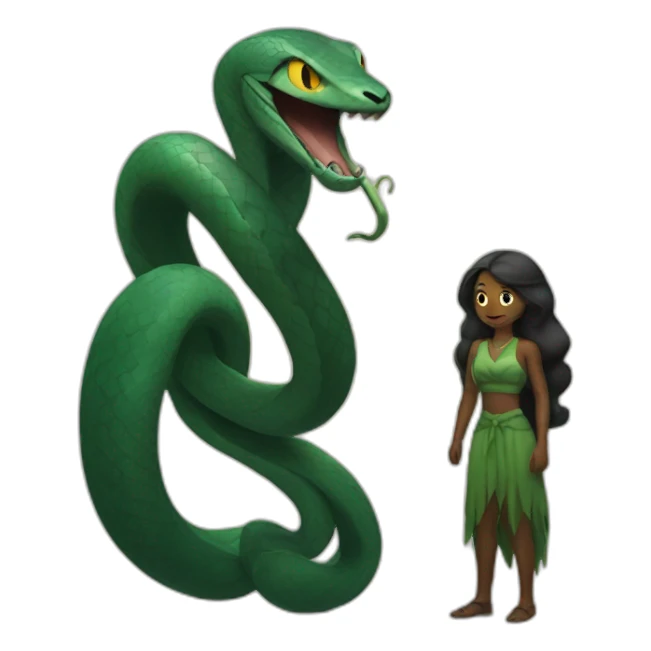 snake woman and shadow sticker