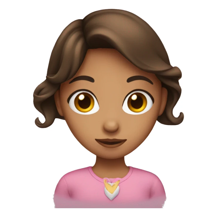 Brunette girl doing a heart  sticker