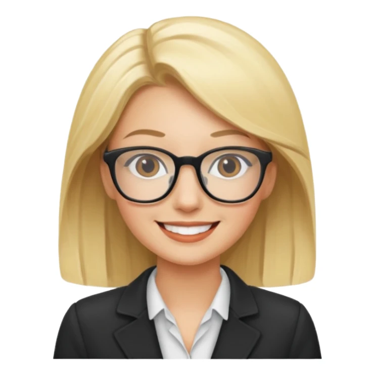 Blonde marketing agent with glasses sticker