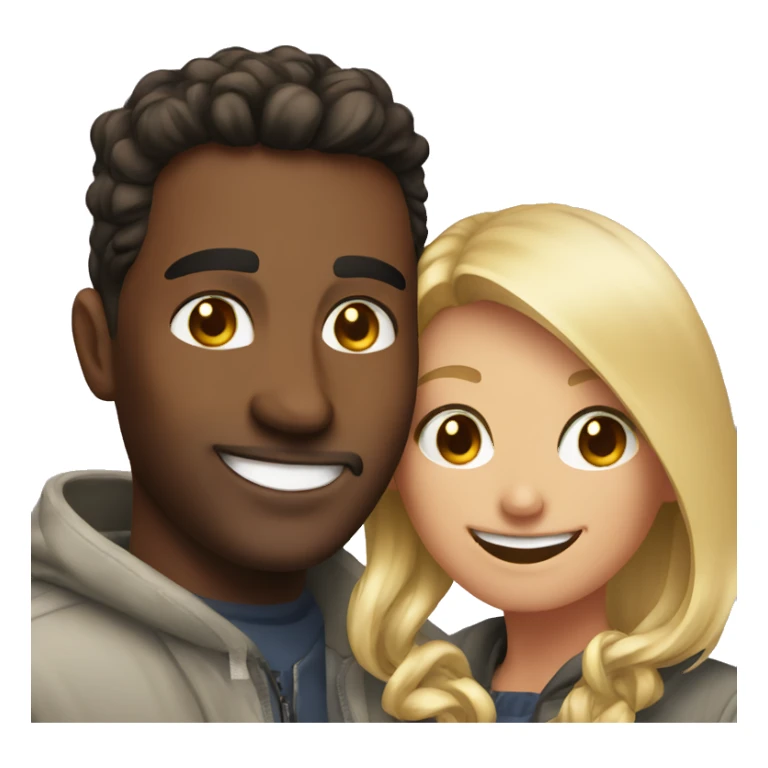 smiling couple selfie indoors sticker