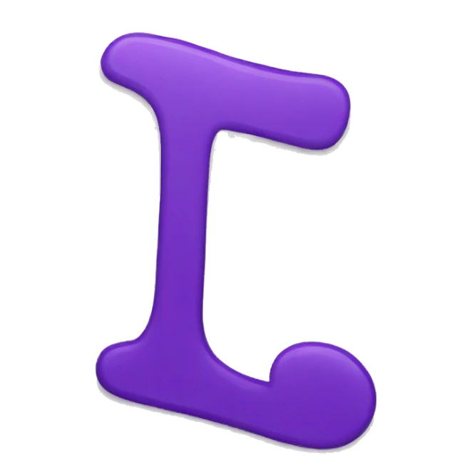 purple letter T sticker