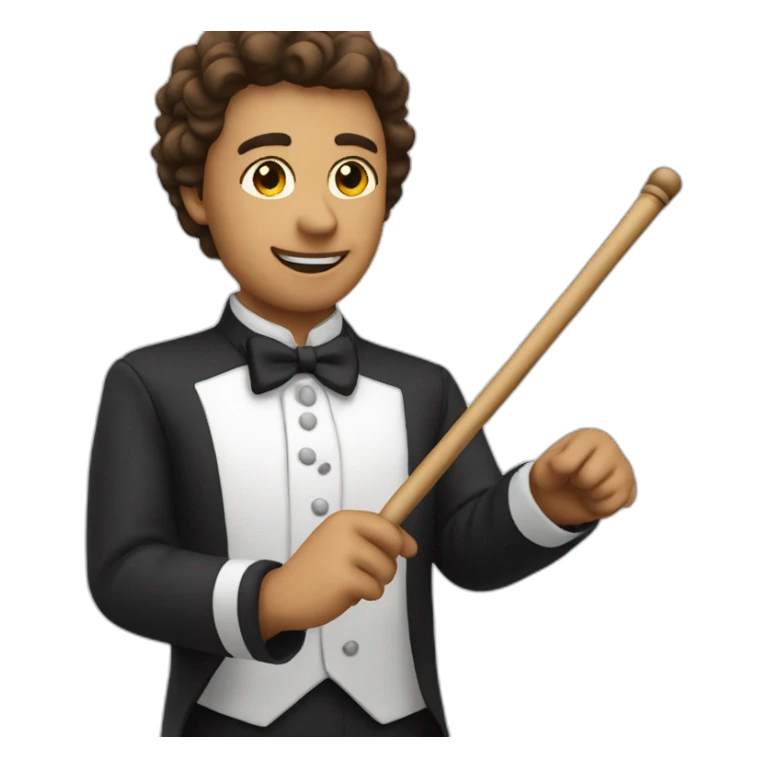 Musical conductor holding baton, close up sticker
